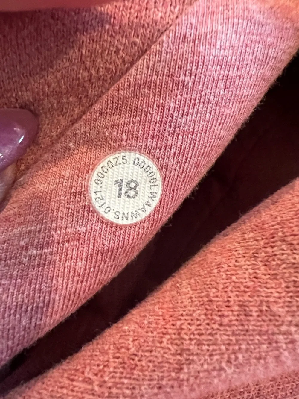 Lululemon Women's Scuba Hoodie *Light Cotton Fleece Heathered Brier Rose Size 18 - Picture 8 of 8